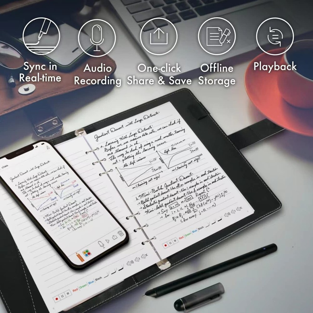 OPHAYA Smart Pen+Notebook+Tablet, Digitize Handwriting, Bluetooth Real Time Sync