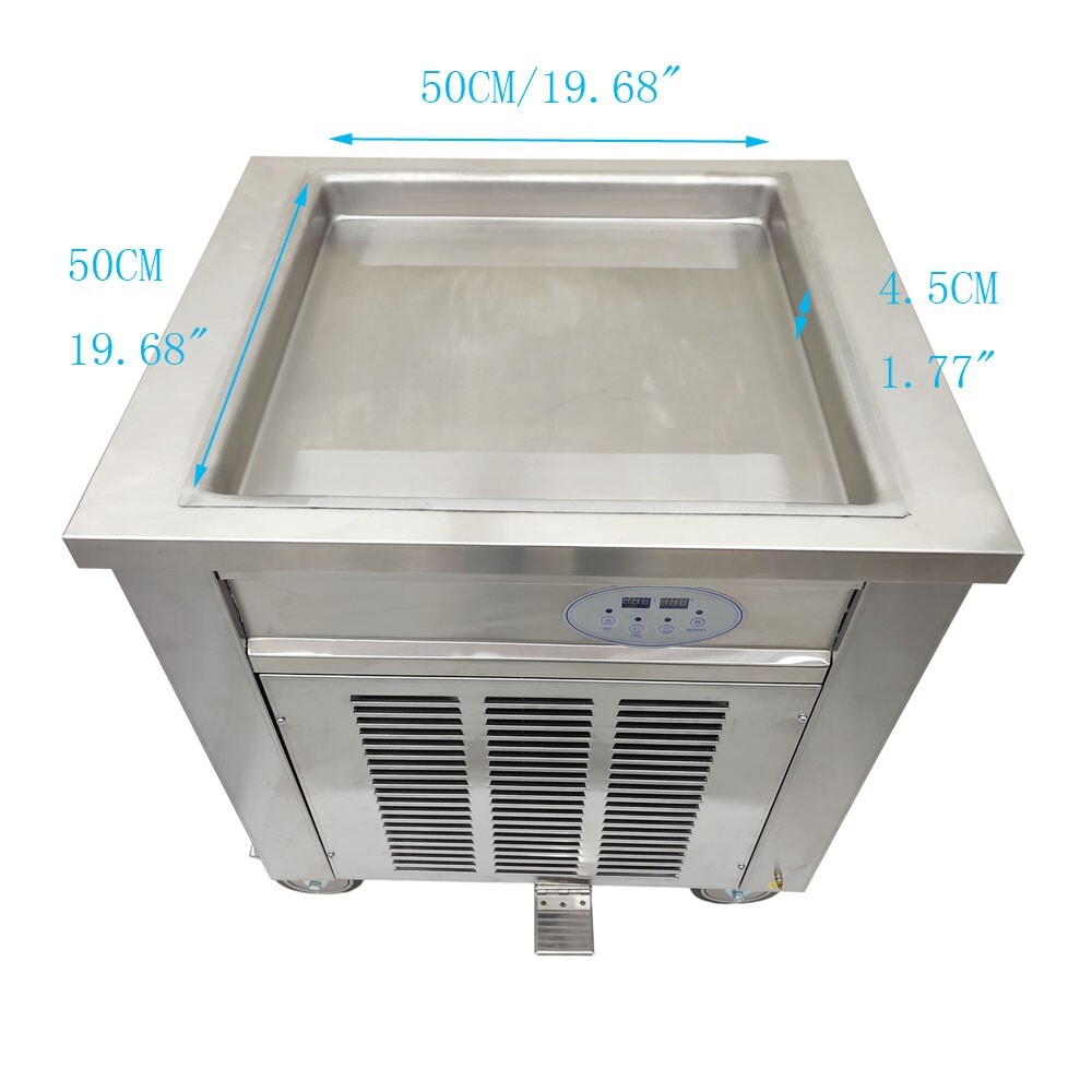 19*19in 110V Commercial Square Rolled Ice Cream Maker Frozen Yogurt Machine