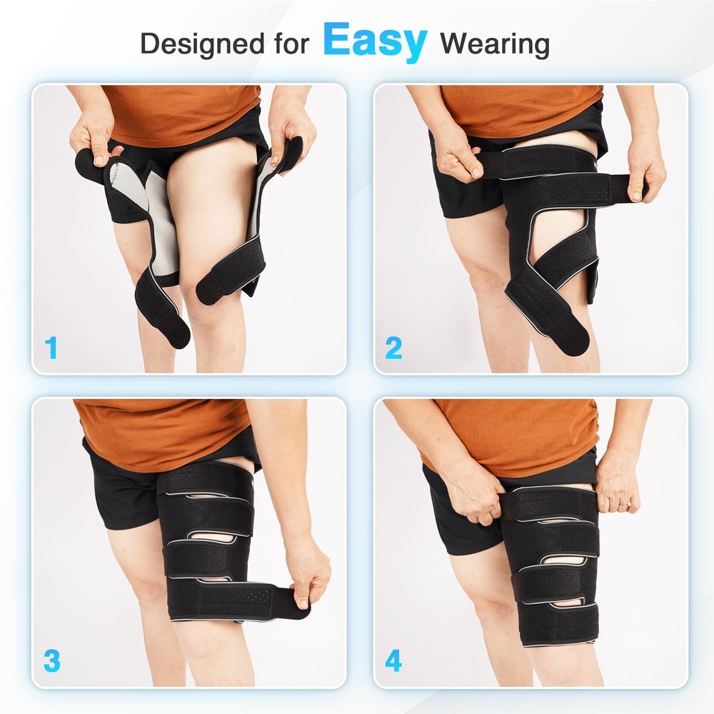 Plus Size Thigh Compression Wrap for Lymphedema & Swelling Relief, Adjustable...