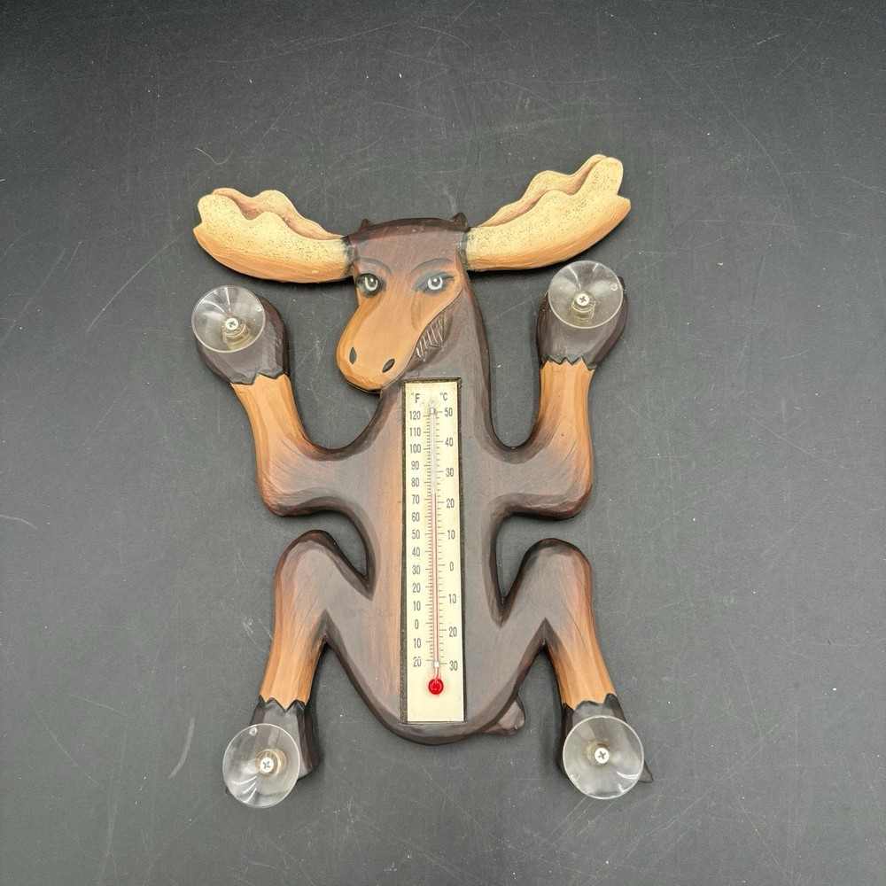 Climbing Window Moose Suction Cup Thermometer