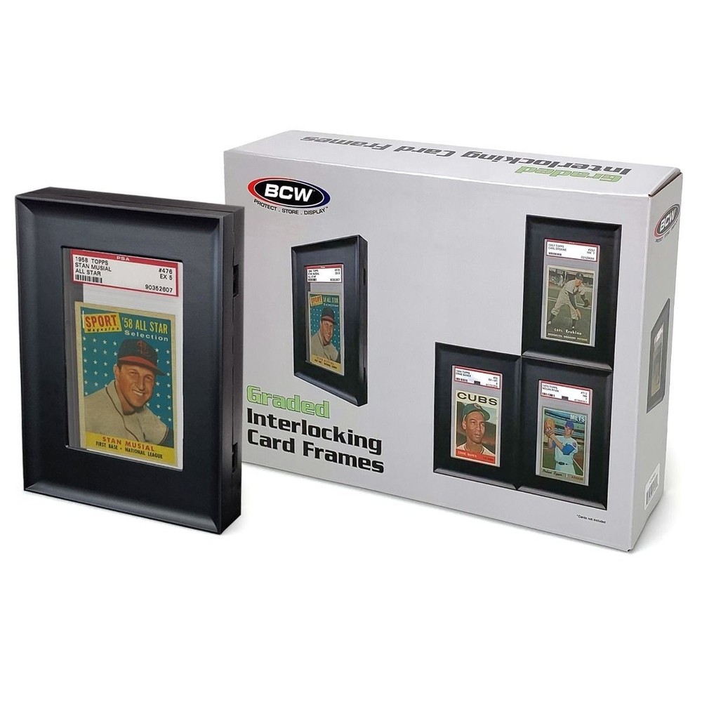 BCW Wall Mountable Interlocking Graded Card Display Frames Black New