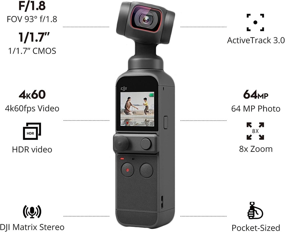 DJI Osmo Pocket 2 Handheld Gimbal Stabilizer Camera