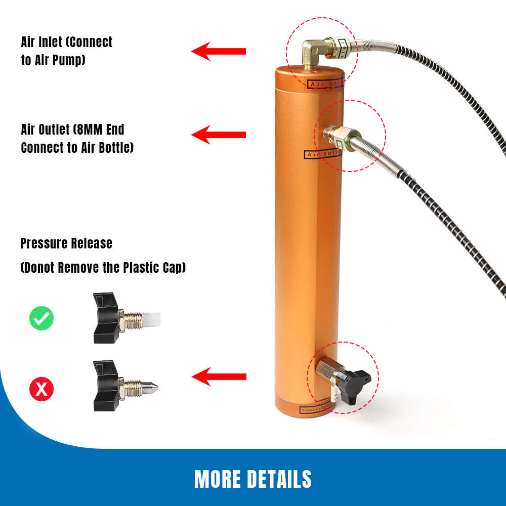 PCP High Pressure Compressor 4500PSI Oil Water Diving Seperator 30Mpa Air Filter
