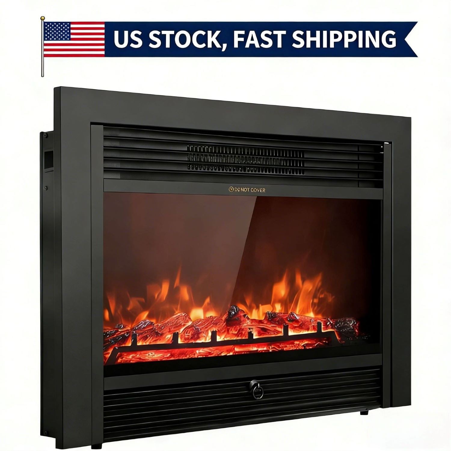 28.5" Electric Fireplace Insert Recessed/Mounted Fireplace with Remote Control