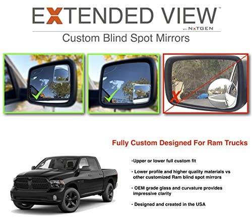 NXTGEN Custom Blind Spot Mirrors - Extended View (2 Pack) Compatible With 4th