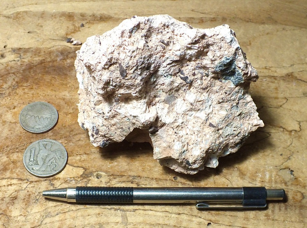tuff breccia - welded volcanic ash with angular clasts - hand/display specimen