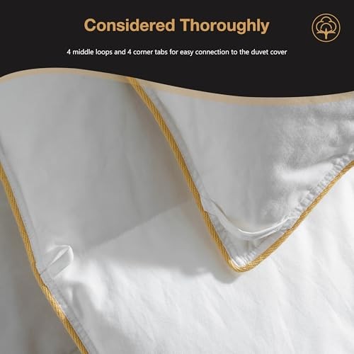 Luxurious Goose Down Comforter King Size Filled with King-90x106 inches White