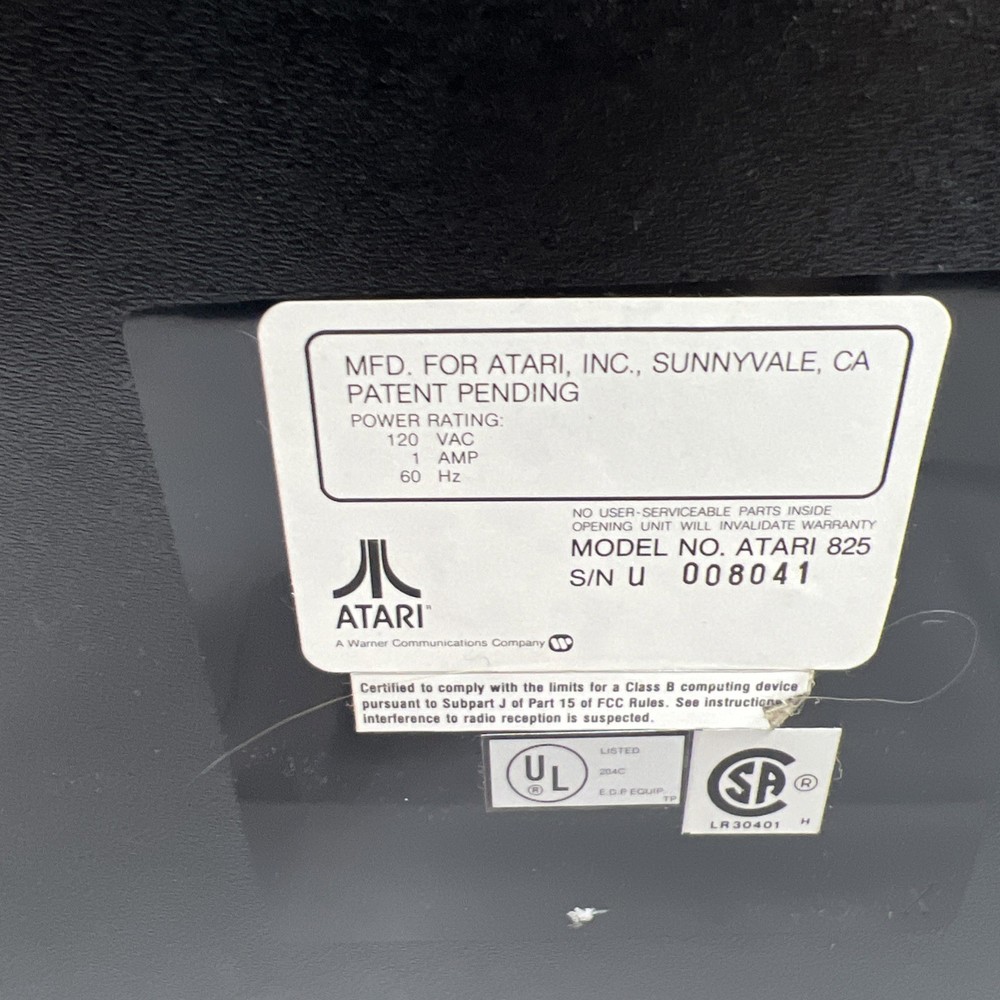 Vintage Atari 825 80 Column Printer UNTESTED - AS-IS