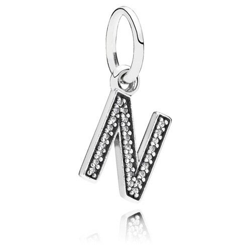 PANDORA Letter N Dangle Charm 791326CZ