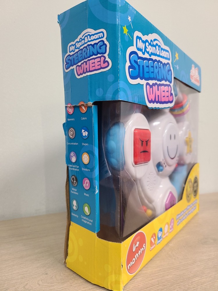 DMG PKG My Spin & Learn Steering Wheel Interactive Toy Lights and Sounds