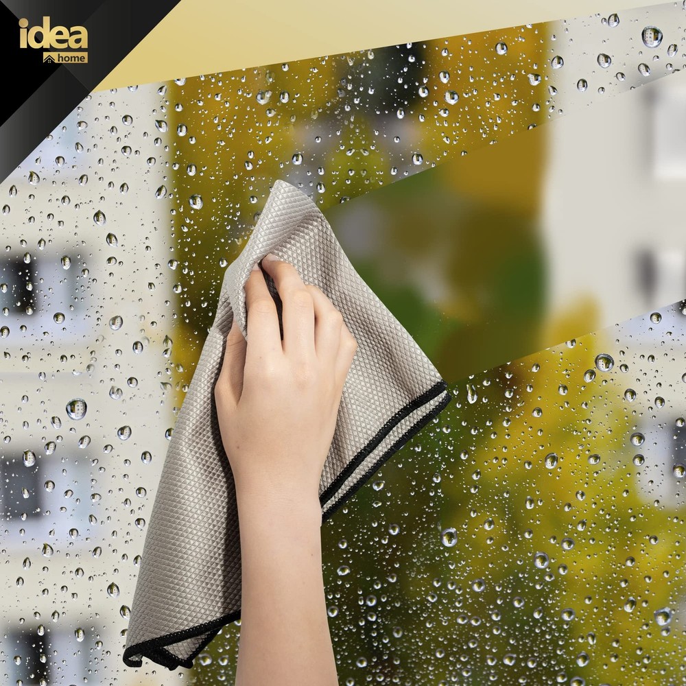 Idea Home Premium Fish Scale Microfiber Cloth – Ultra-Clear, 1 Pack, Grey