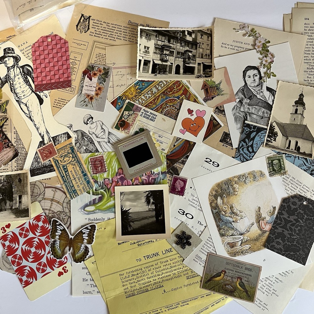 Journal Scrapbook Ephemera Lot 5x7" Pack Includes 40% Authentic Vintage 50+ Pc