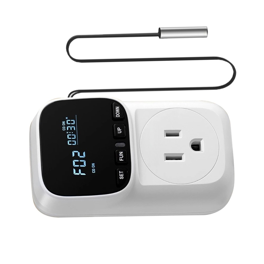 Digital Temperature Controller 16A Power Thermostat Outlet For Heating Cooling
