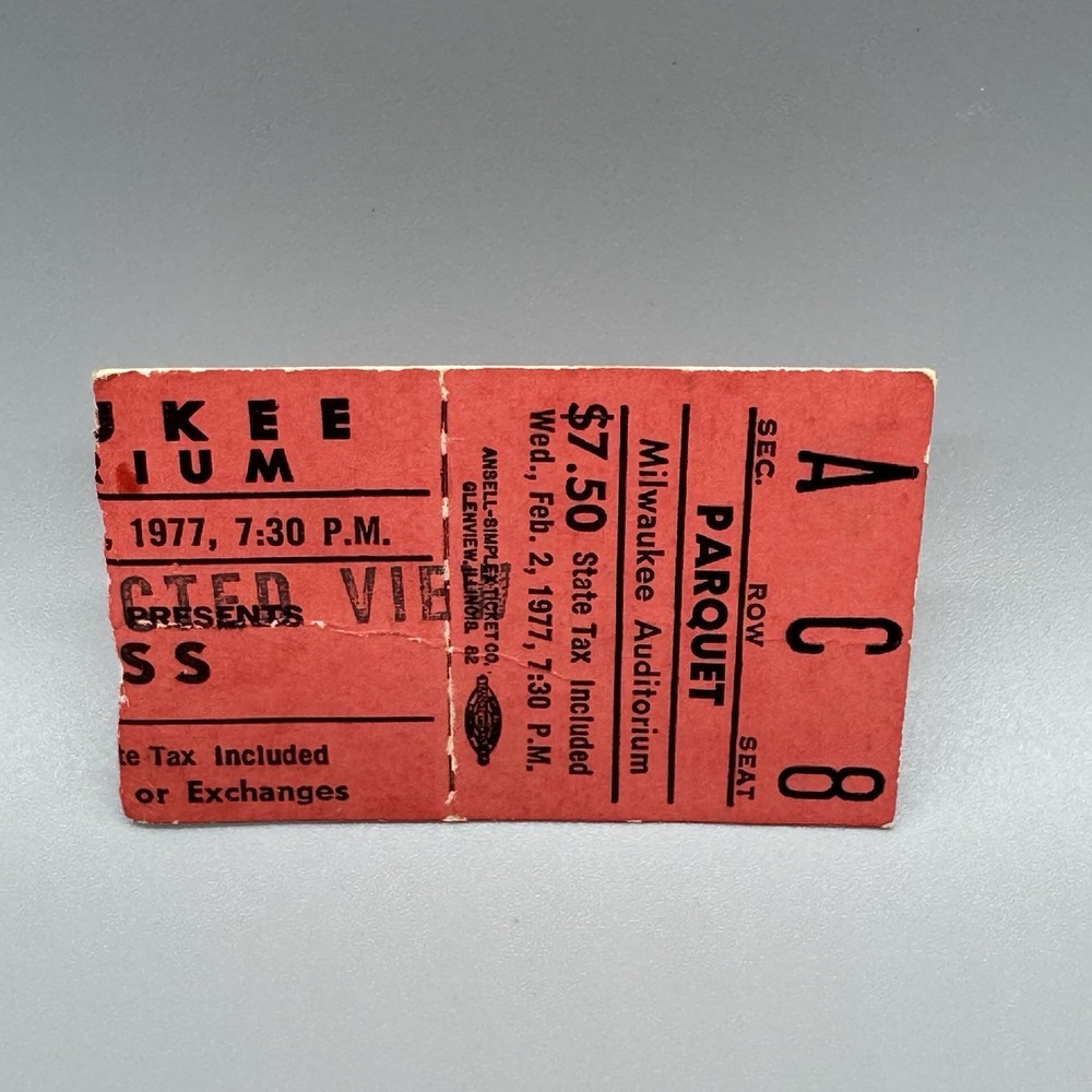 FEB 2, 1977 KISS & URIAH HEEP @ MILWAUKEE AUDITORIUM CONCERT TICKET STUB