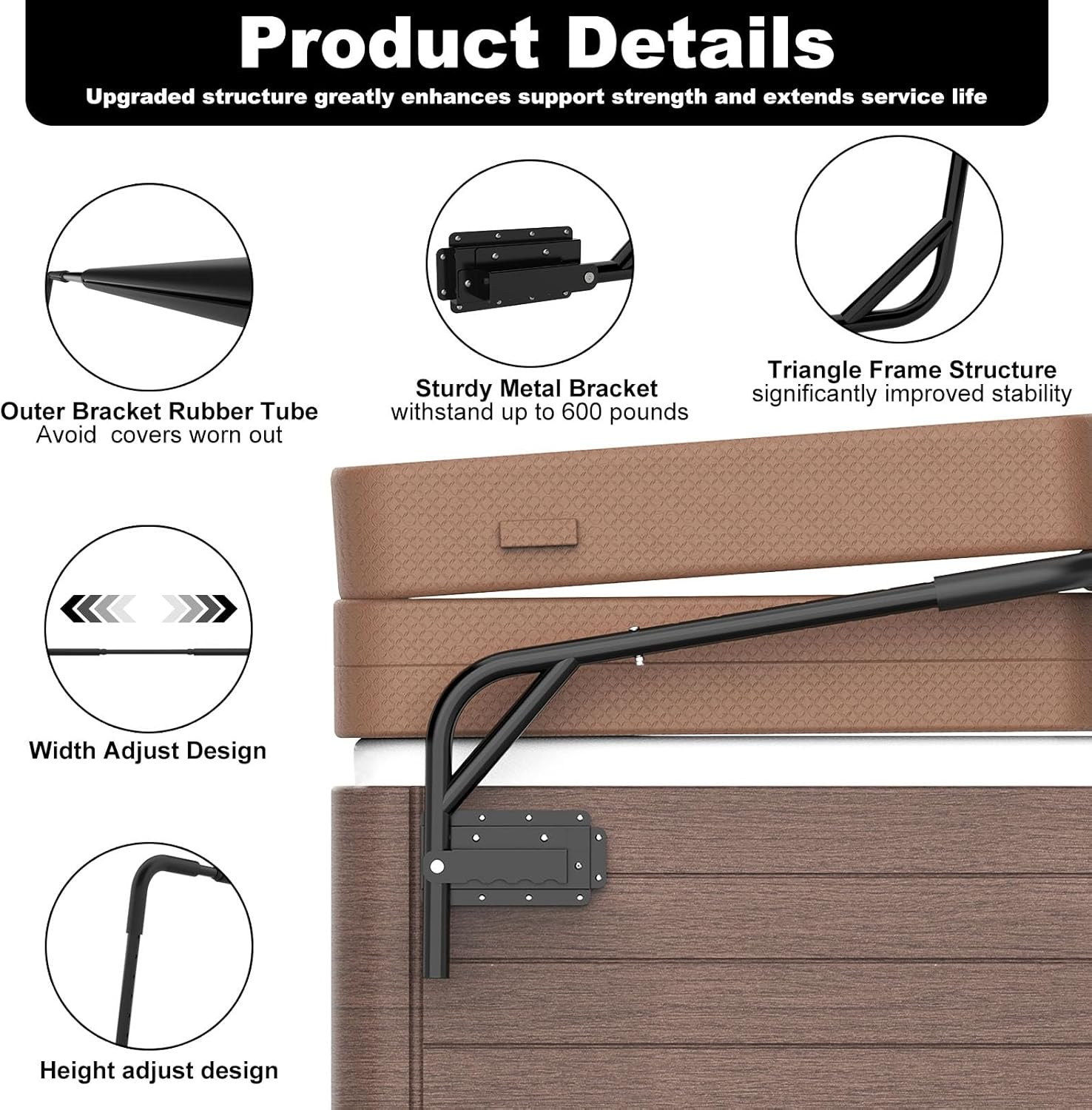 Spa Cover Lift Top Mount Spa & Hot Tub Cover Lift Removal System Fit for Most Sp