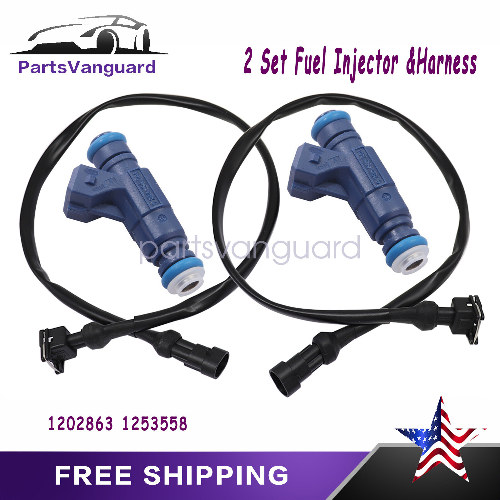 2 Set Fuel Injector Fit For Polaris RZR Sportsman Ranger XP EFI 700 800 1202863