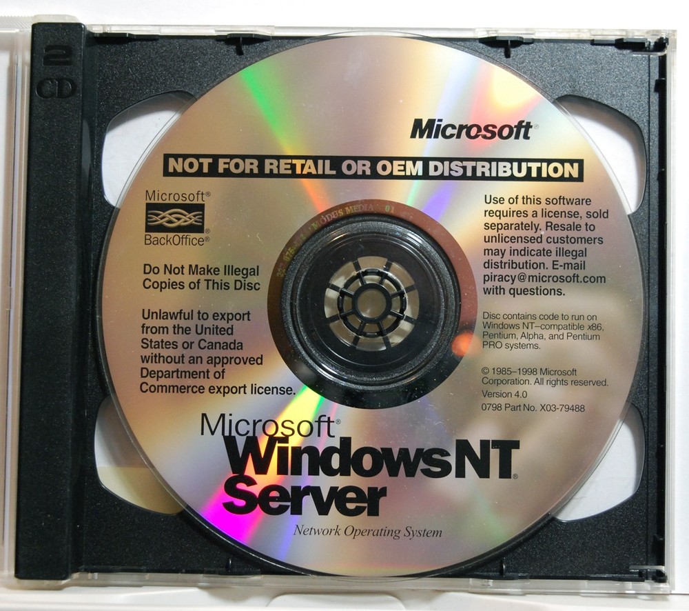 WINDOWS NT Server 4.0 Server with FrontPage 98 with CD Key - New Unused