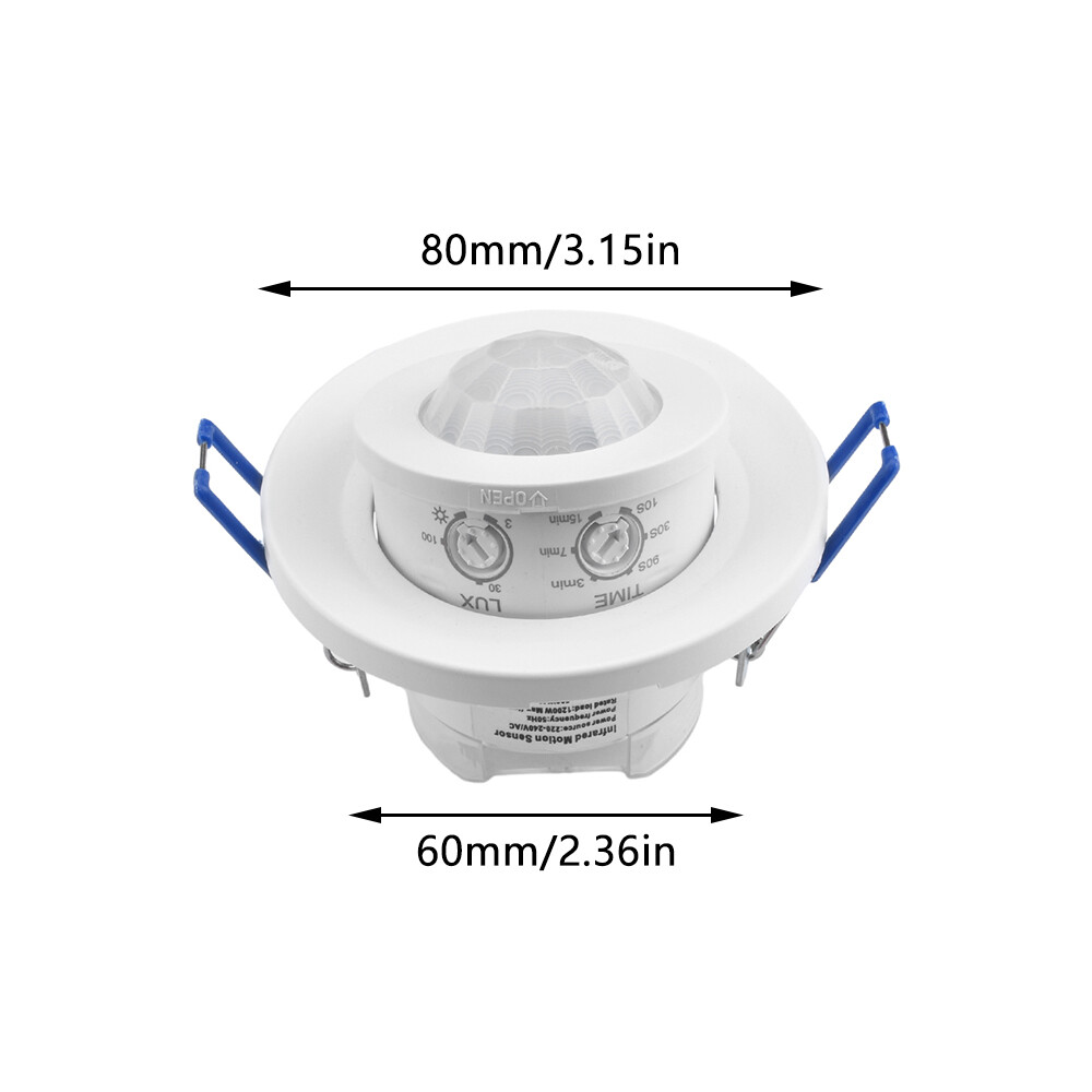 AC220-240V PIR Motion Sensor Detection Embedded Rotary Sensor 360° Motion Sensor