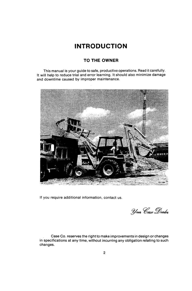580 Backhoe Loader Operator Instruction Maintenance Manual Case 580C 4977