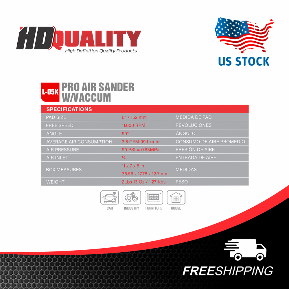 PRO SANDER MACHINE 6" W/ VACUUM HD