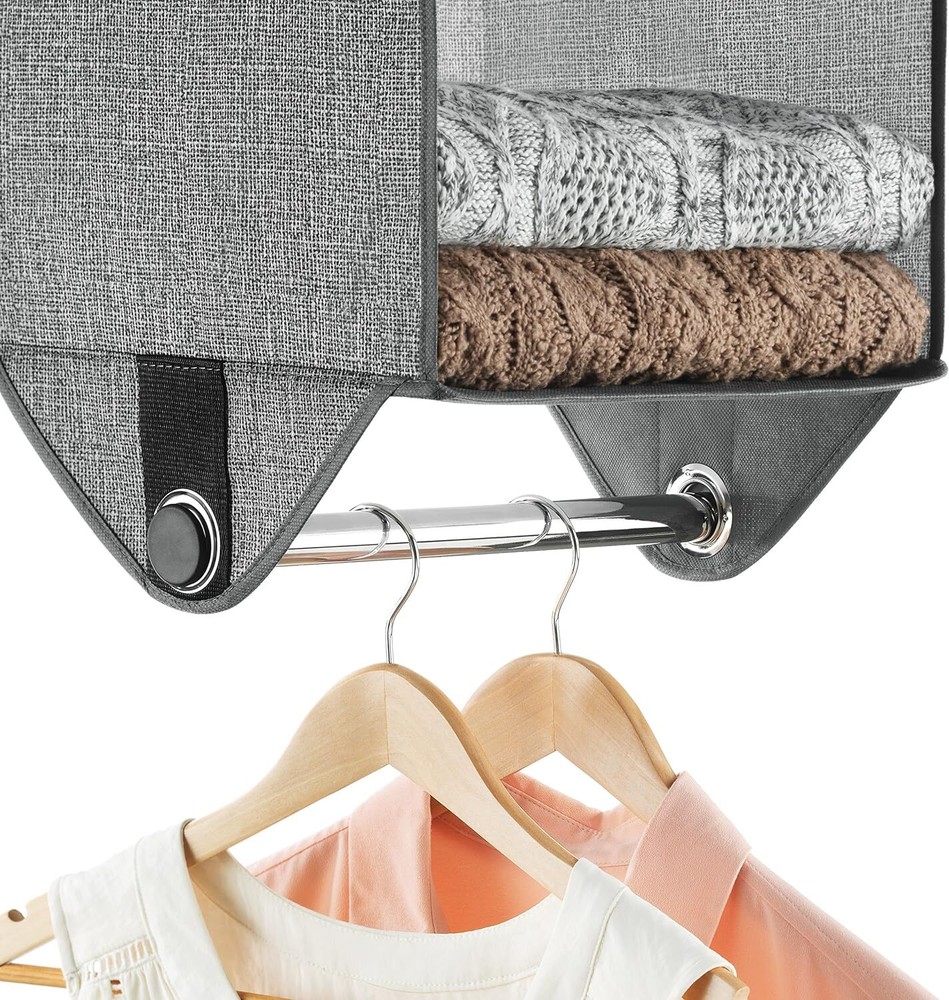 Whitmor 2-Section Closet Organizer - Crosshatch Gray GRAY