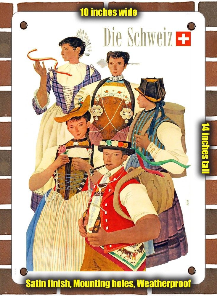 Metal Sign - 1952 Switzerland - 10x14 Inches
