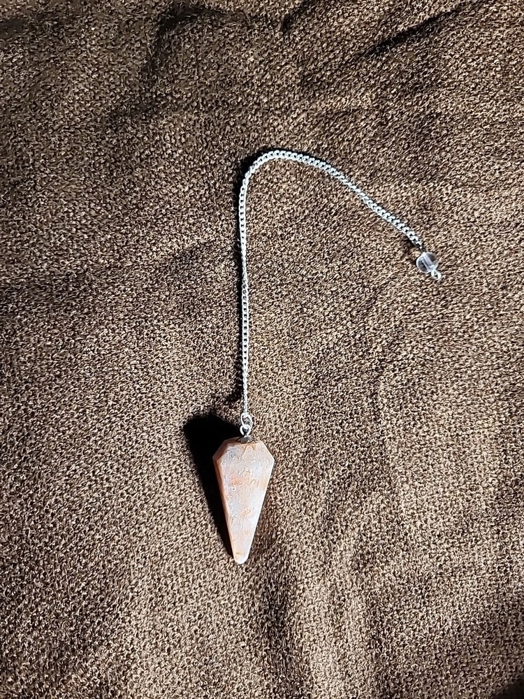 Rhodonite Pendulum Crystal Stone, Faceted Pendulum Divination Tools, Dowsing