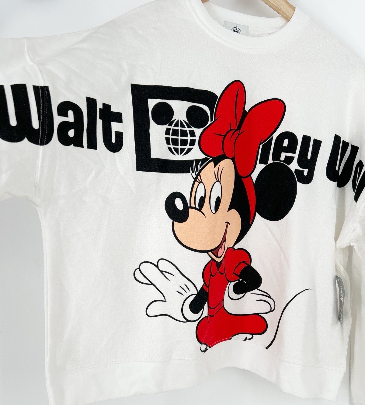 Walt Disney World Minnie Mouse White Crewneck Sweatshirt Red 2 Sided Sz 3X NWT