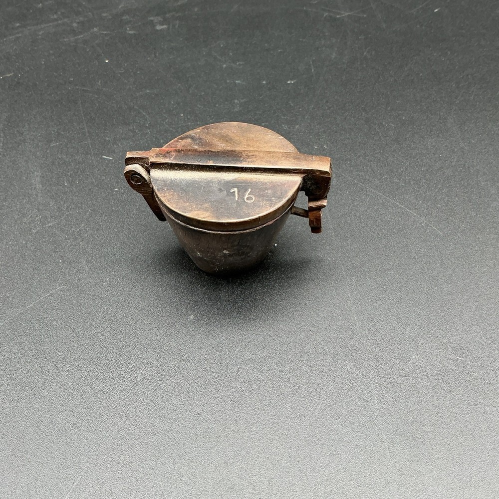 Antique (~18th c) Spanish Solid Brass Lidded Case, for Nested Weight Set Medical