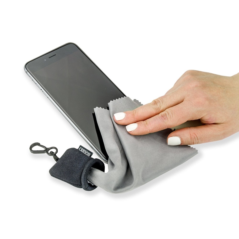 Carson Black Microfiber Cloth,Stuff-It Cleaning System,Eyeglasses Cameras Optics