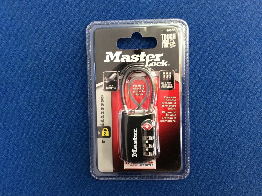 Lock : Master Lock travel combination padlock, set your own combination, colors