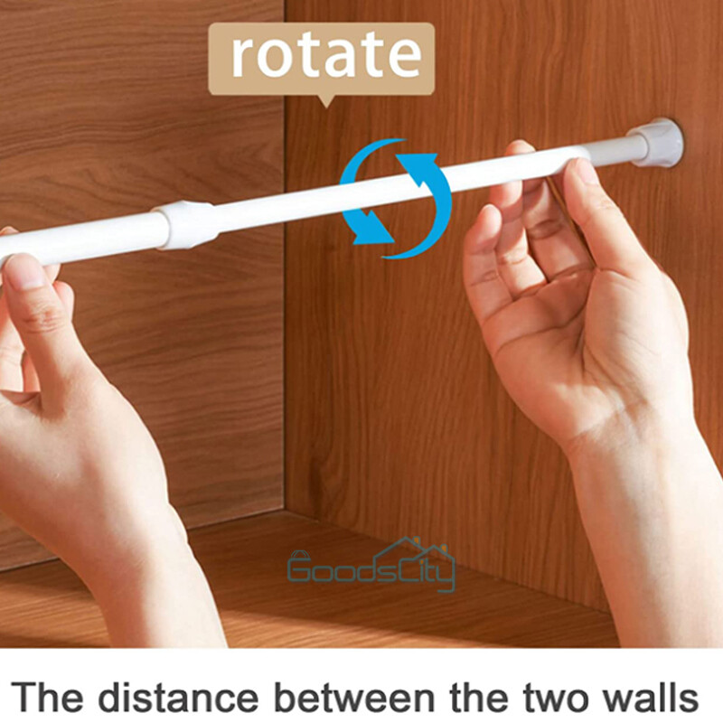 2PC Shower Curtain Rod 15-44 Inch Non-Slip Spring Heavy-Duty Tension Curtain Rod