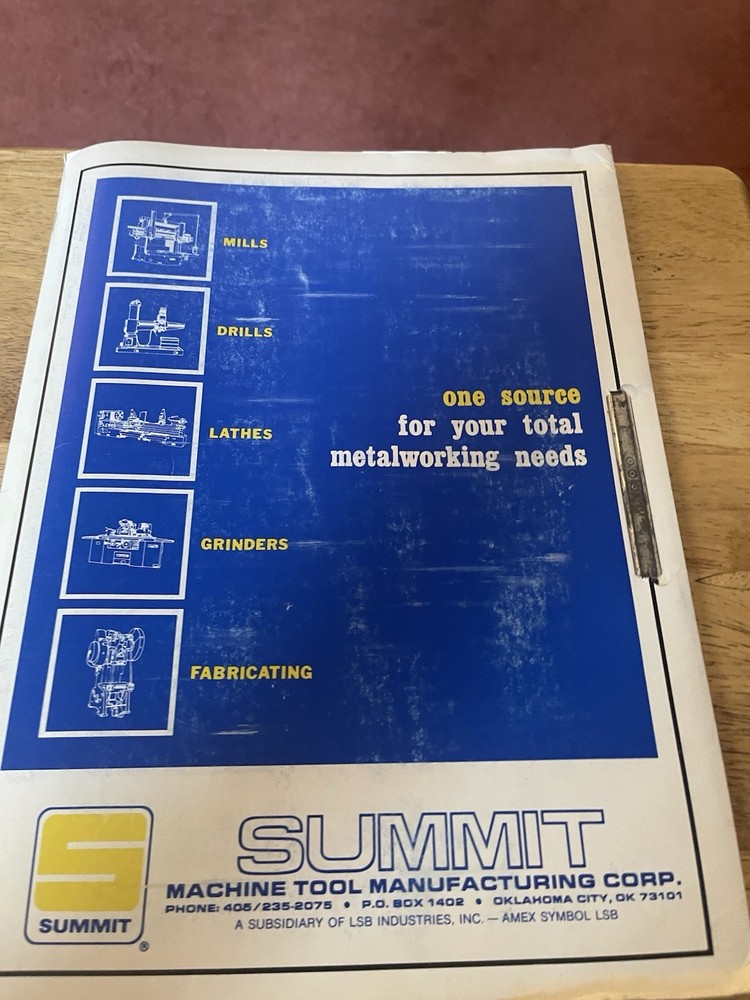 Summit Machine Tools Operator's Manual 250-M Bandsaw