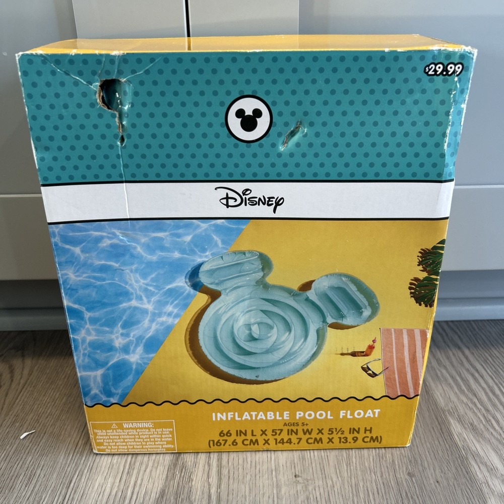 Swimways Disney Mickey Mouse Shaped Pool Float, 66x57x5 (NEW)