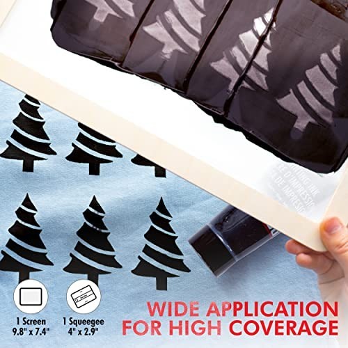 Screen Printing Kit with Reusable Frame, Squeegee & 3 Inks - Beginner's Silk Scr
