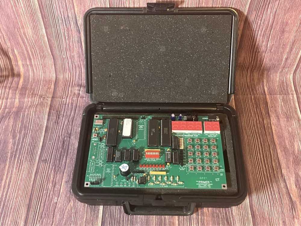 EMAC PRIMER Microprocessor Trainer Kit Vintage Computer Trainer w/ Case & Power
