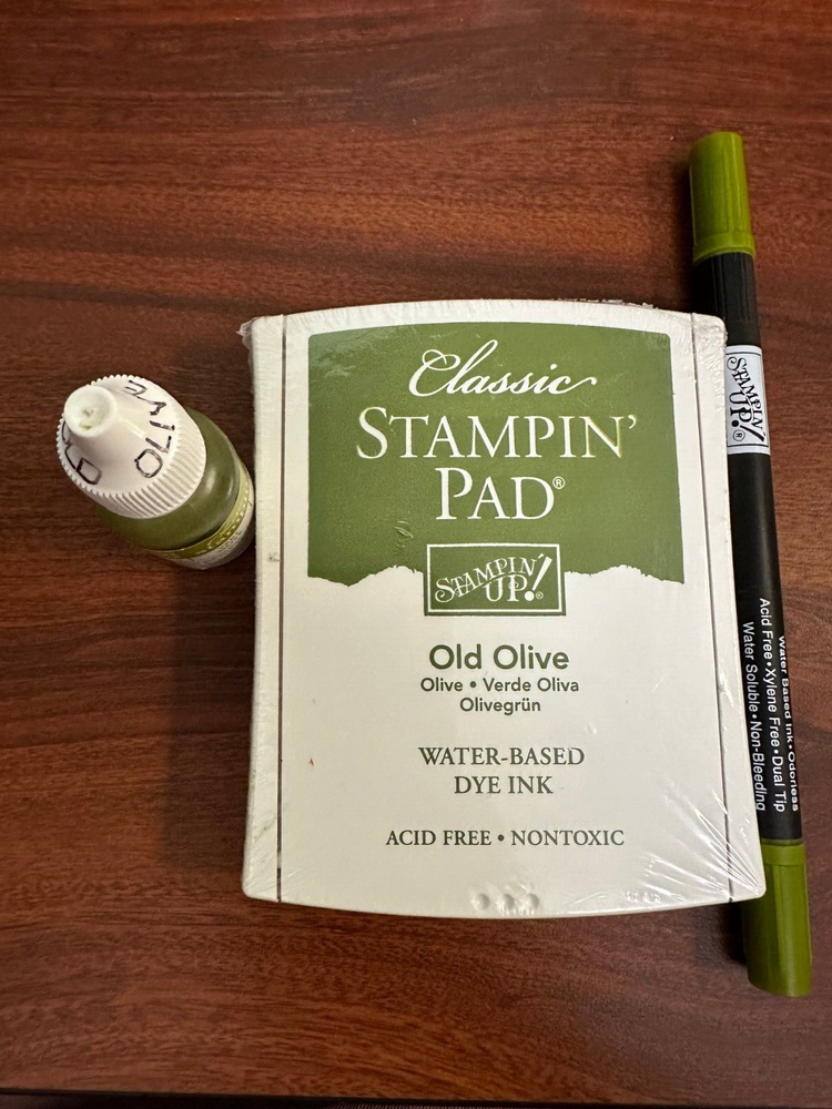 Stampin Up Classic Ink Refill, Marker & Pad ~ Old Olive ~ P2