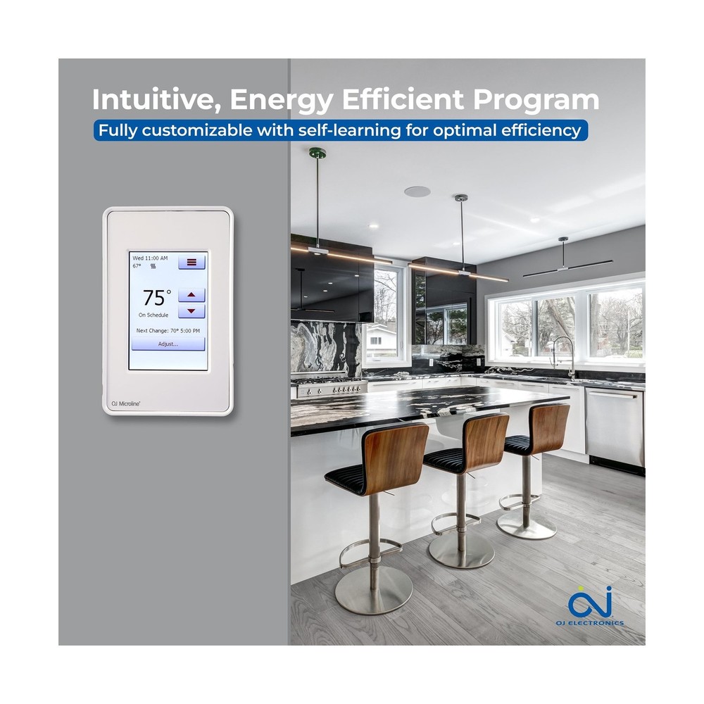 OJ Microline Touchscreen Programmable Radiant Floor Heating Thermostat 120/24...