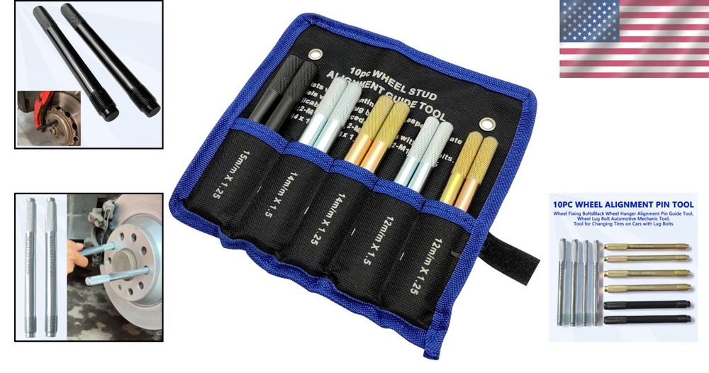 Wheel Alignment Pin Set 10PC - Lug Bolt Guide Tool