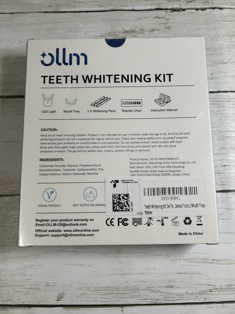Ollm Teeth Whitening Kit with LED Light – Safe for Sensitive Teeth