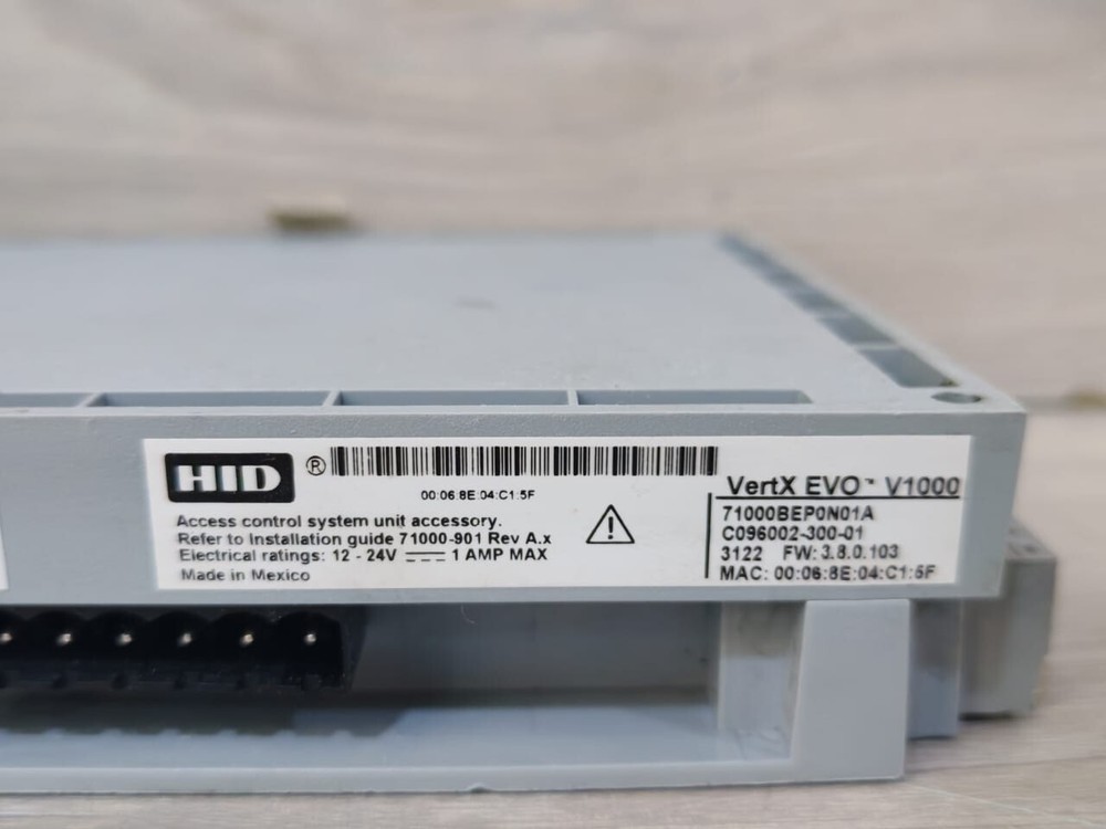 HID VertX EVO V1000 Networked Access Controller 71000BEP0N01A FW:3.8.0.103