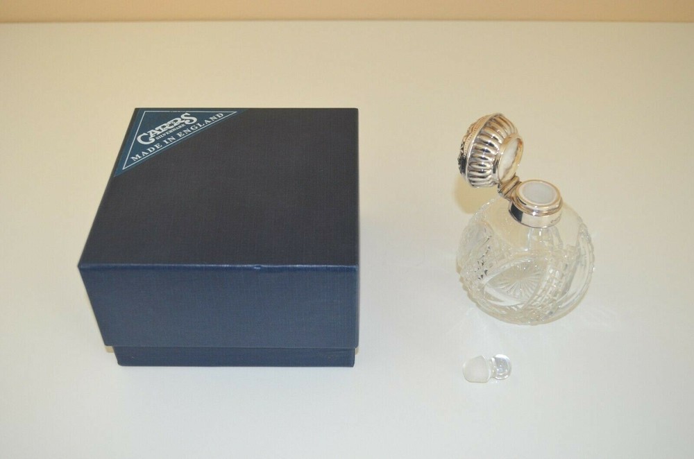 Carrs Solid Sterling Silver and Crystal Perfume Bottle