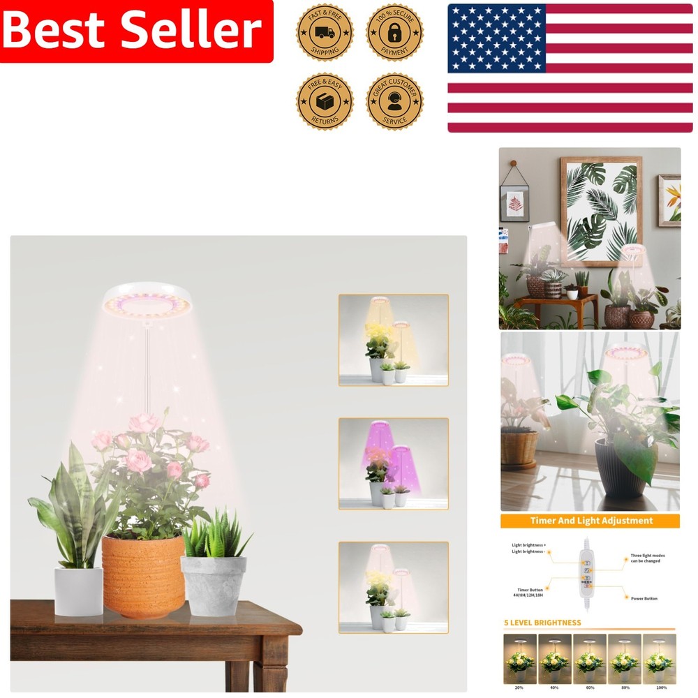 Compact LED Grow Light for Mini Plants - Adjustable Height & Easy Installation