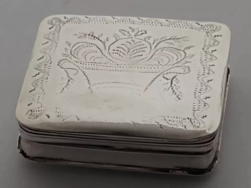 Antique Dutch Solid Silver Peppermint Bo