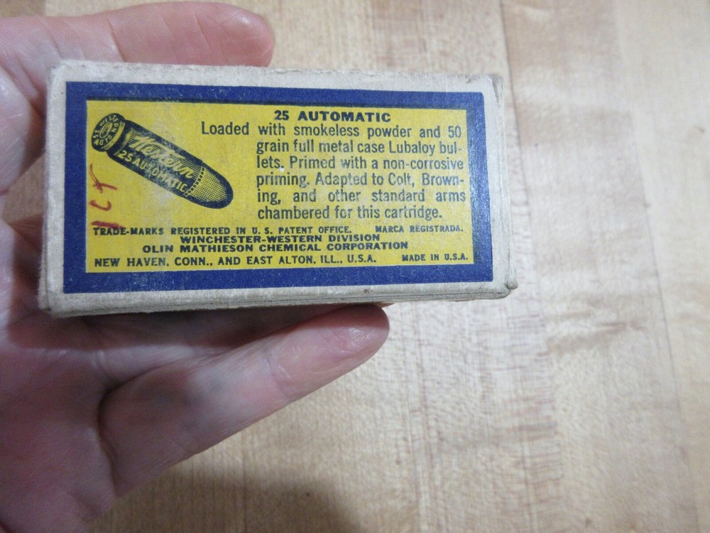 Empty Ammo Box Western 25 Automatic Lubaloy (w15) #44.