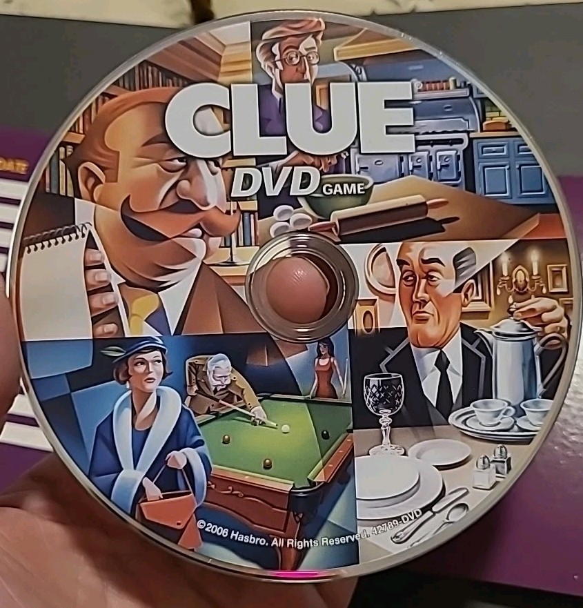 2006 Clue Game Replacement 42 Card Deck, Case File Envelope & DVD
