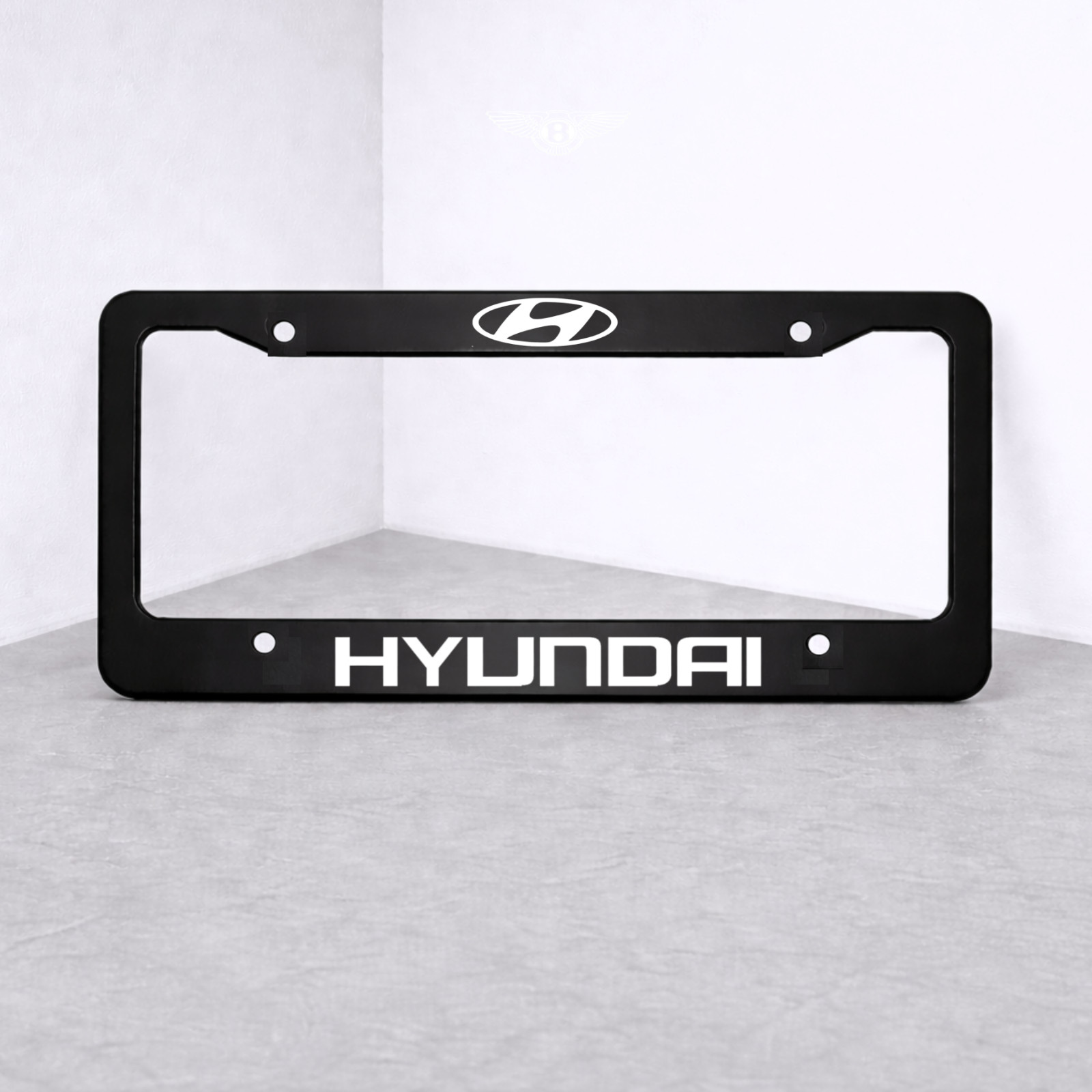 Hyundai Black Aluminum License Plate Frame Front Rear