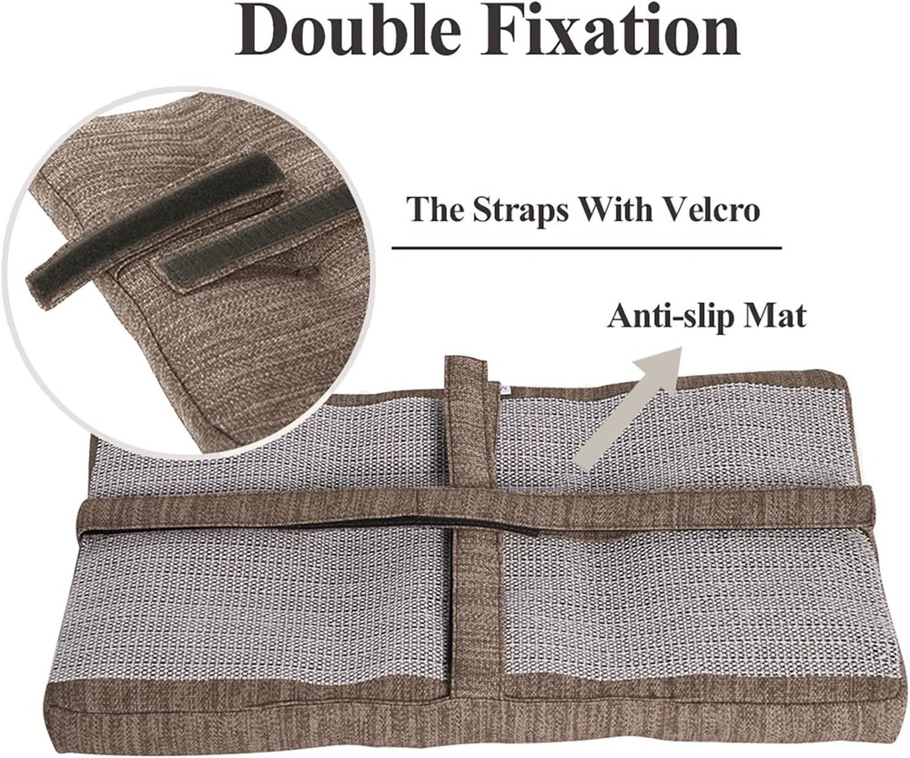 Set of 2 Memory Foam Stool Cushion Rectangular Dual-Layer Design Saddle Stool