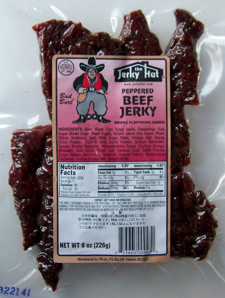Bad Bart Peppered Jerky 8oz Jerky Hut