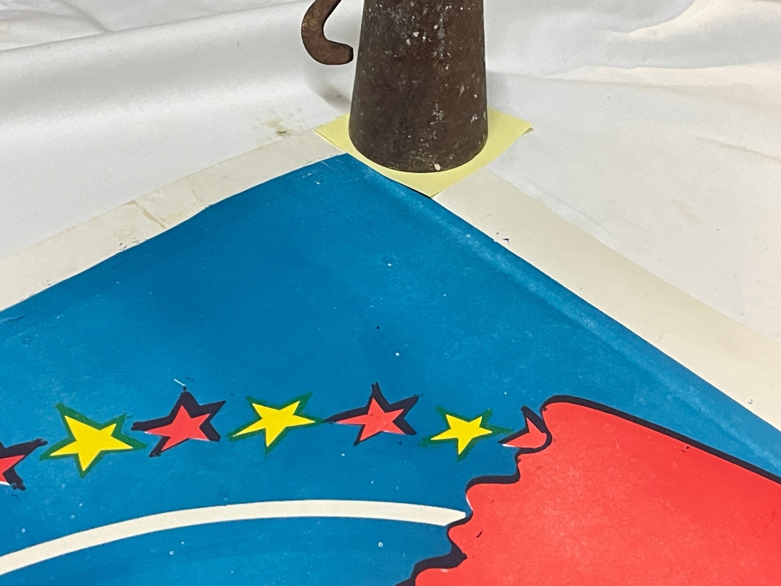 28" x 42" Original Vtg Fisher Bros Circus Poster Clown With Glasses Arkansas #3